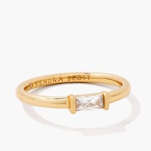 Kendra Scott Juliette Gold Band Ring in White CZ